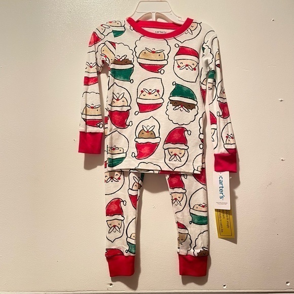 Carters Santa Unisex Pajamas set Christmas size 2T - Picture 2 of 6